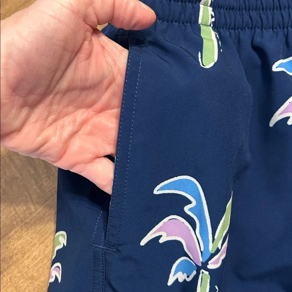 Chubbies Men’s Navy Palm Tree Swim Trunks – Tropical Print Compression XXL FF